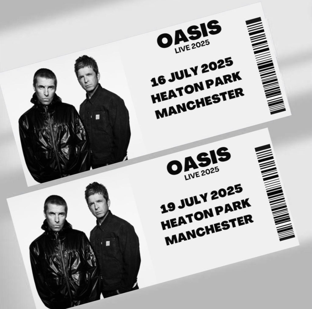 Oasis Live 25 inspired souvenir tickets
