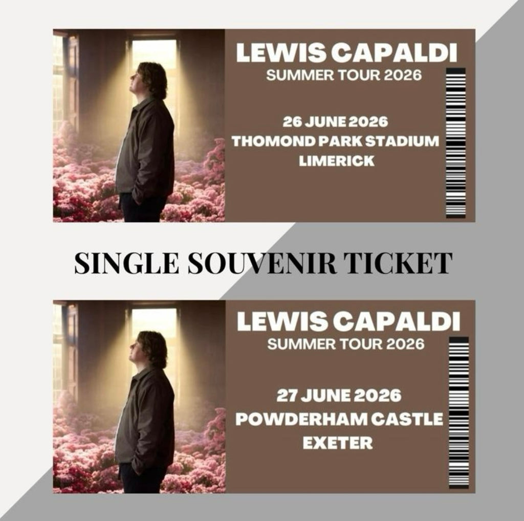 Lewis Capaldi 2026 Tour inspired souvenir tickets