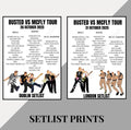 Busted v McFly inspired setlist prints