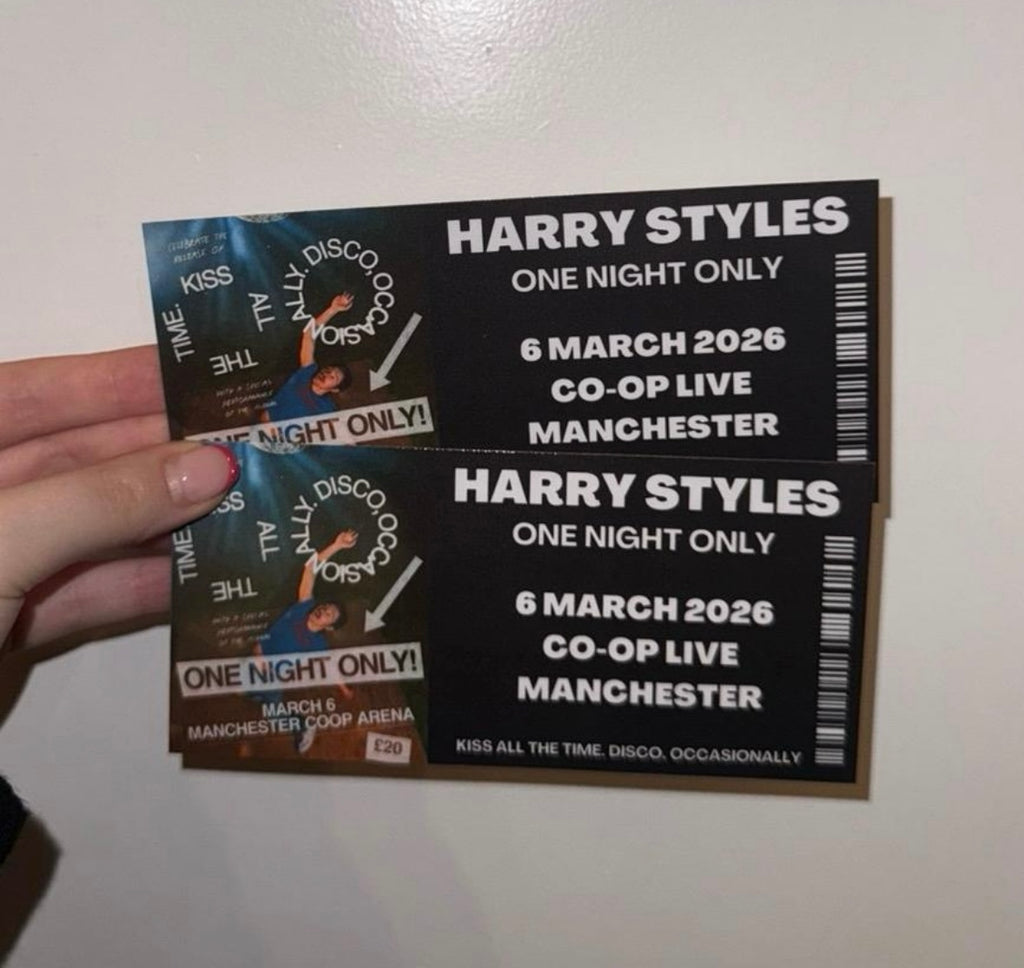 Harry Styles One Night Only inspired souvenir tickets