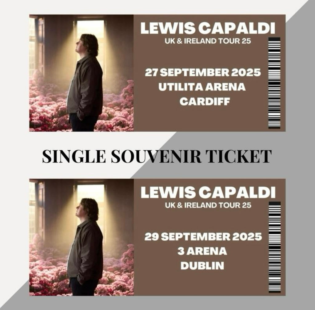 Lewis Capaldi 2025 Tour inspired souvenir tickets