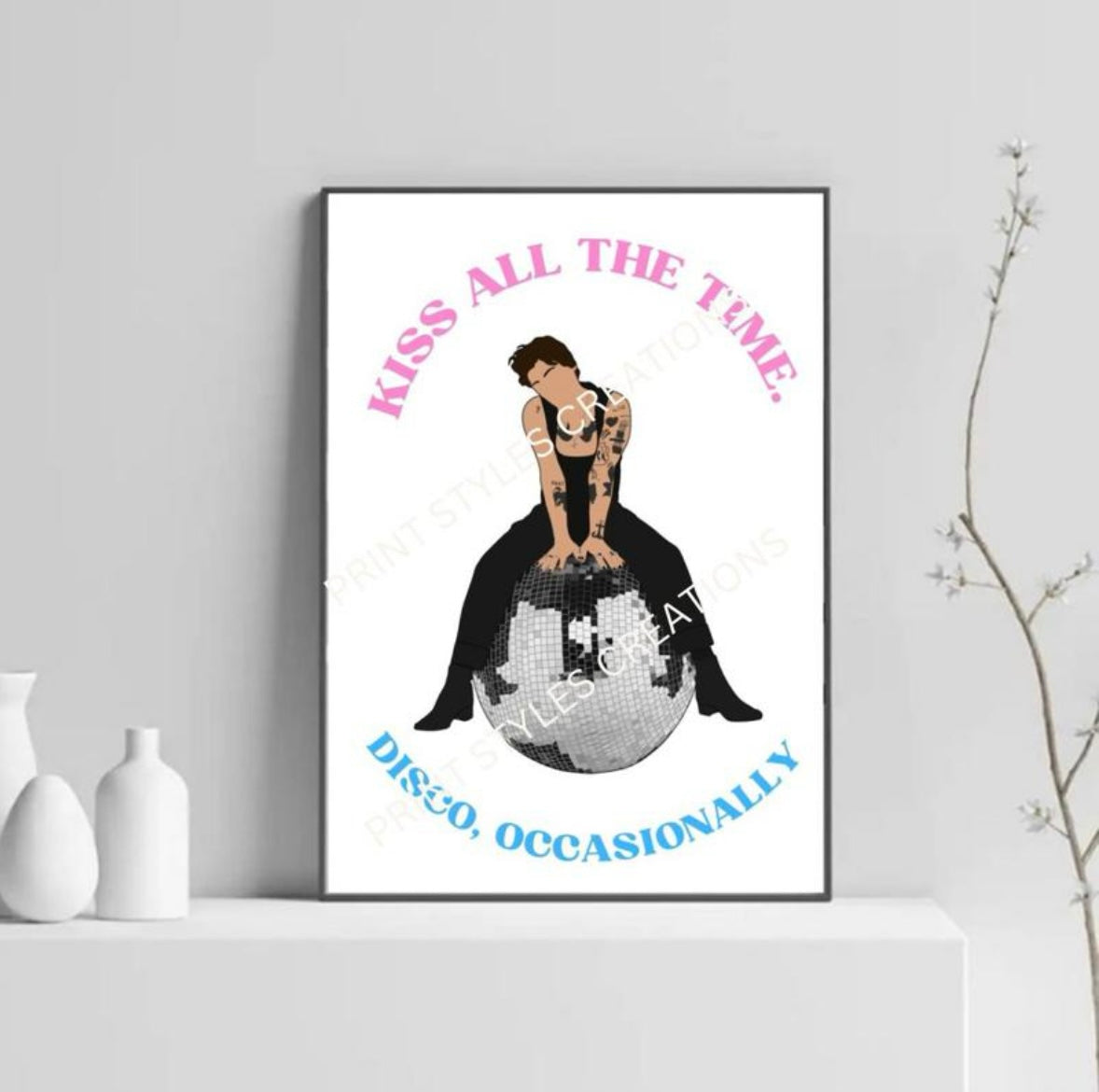 Harry Styles ‘Kiss All The Time. Disco, Occasionally’ inspired print