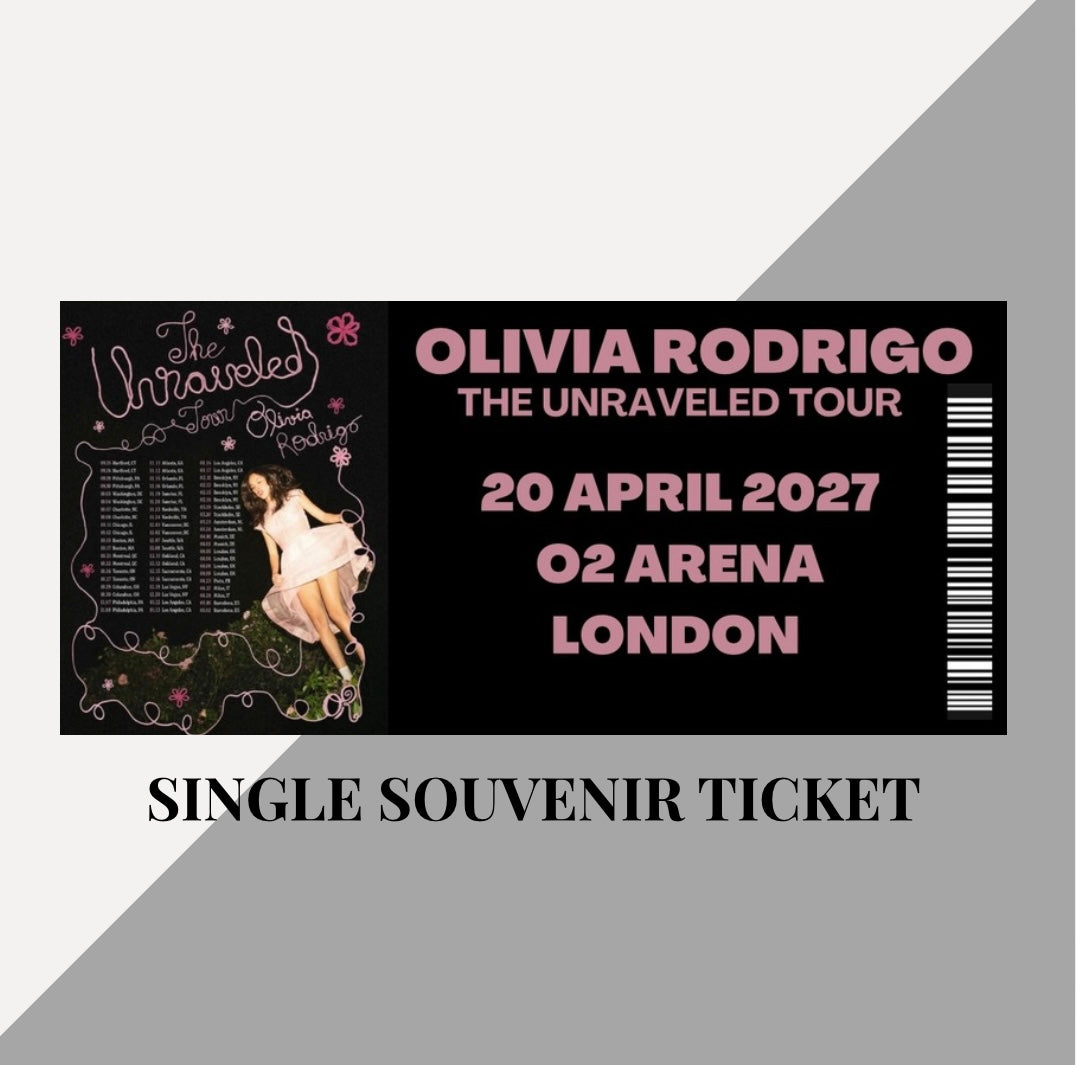 Olivia Rodrigo ‘The Unraveled Tour’ inspired souvenir tickets