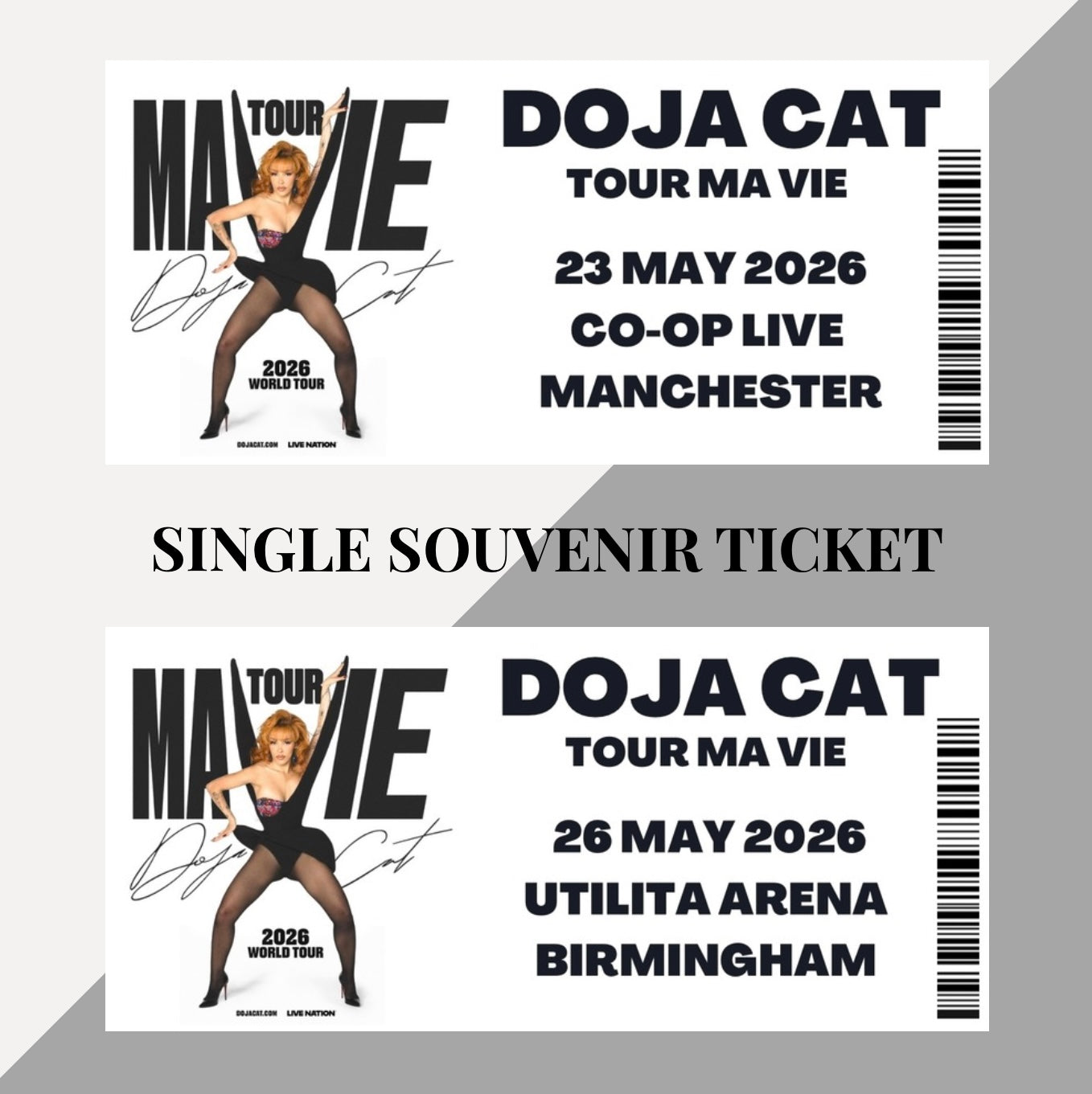 Doja Cat ‘Tour Ma Vie’ inspired souvenir tickets