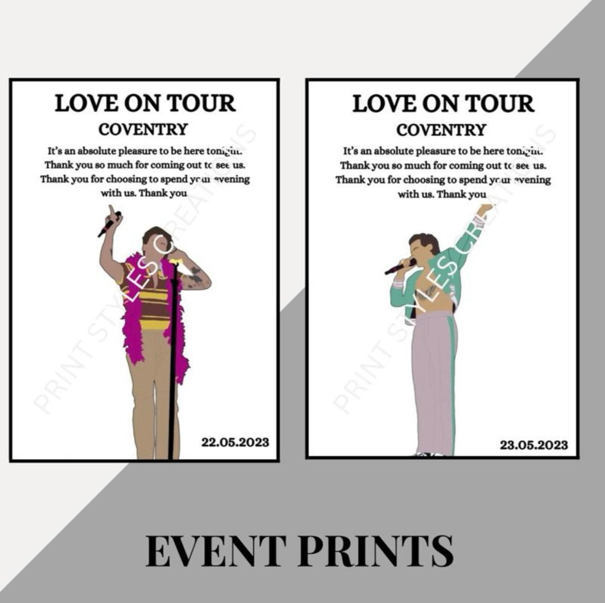 Harry Styles ‘Love On Tour’ inspired speech prints
