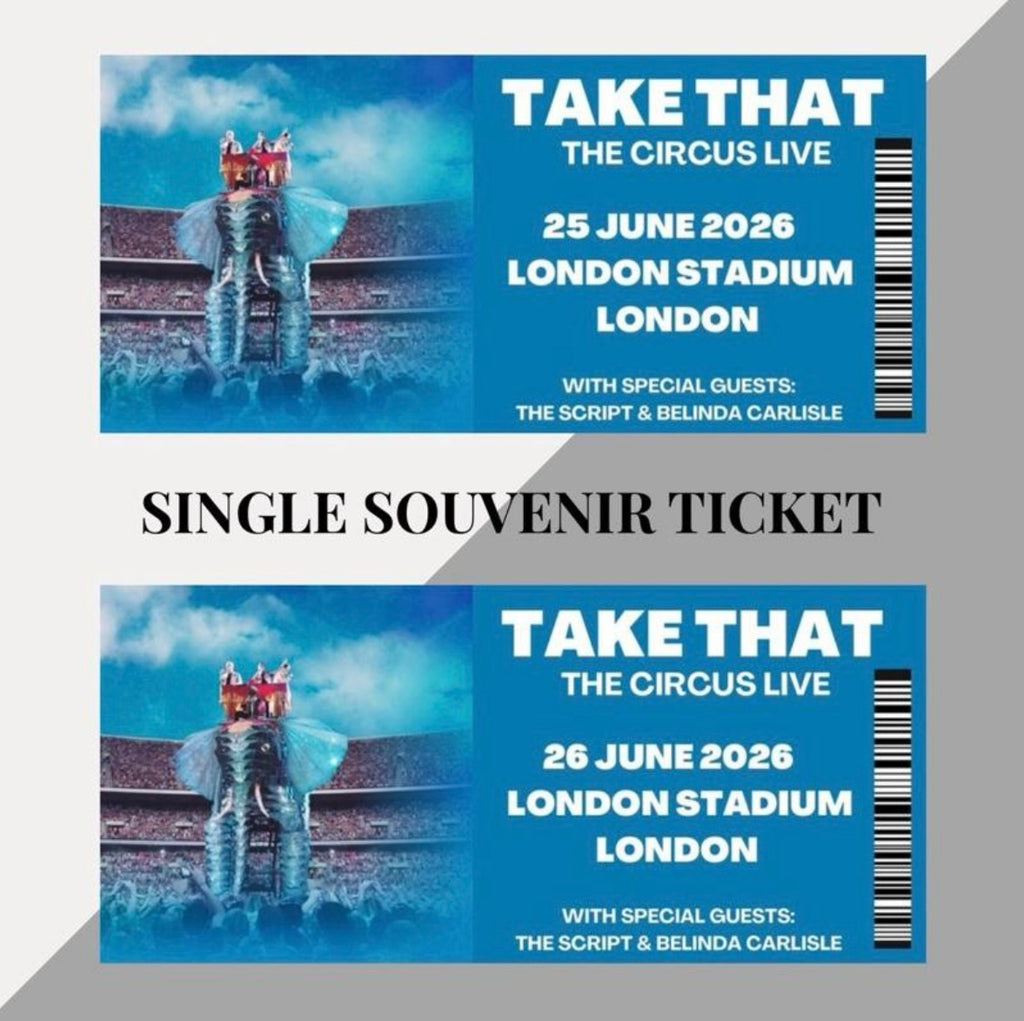 Take That ‘The Circus Tour’ inspired souvenir tickets