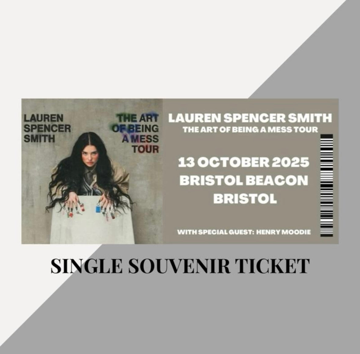 Lauren Spencer-Smith ‘The Art of Being a Mess’ tour inspired souvenir tickets