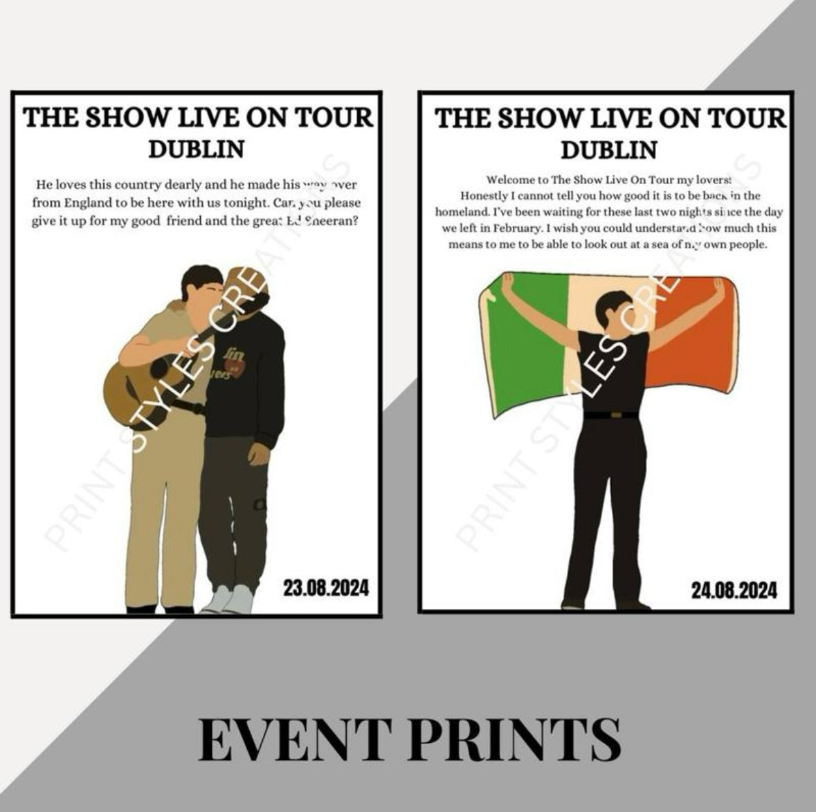 Niall Horan ‘The Show Live On Tour’ speech inspired prints