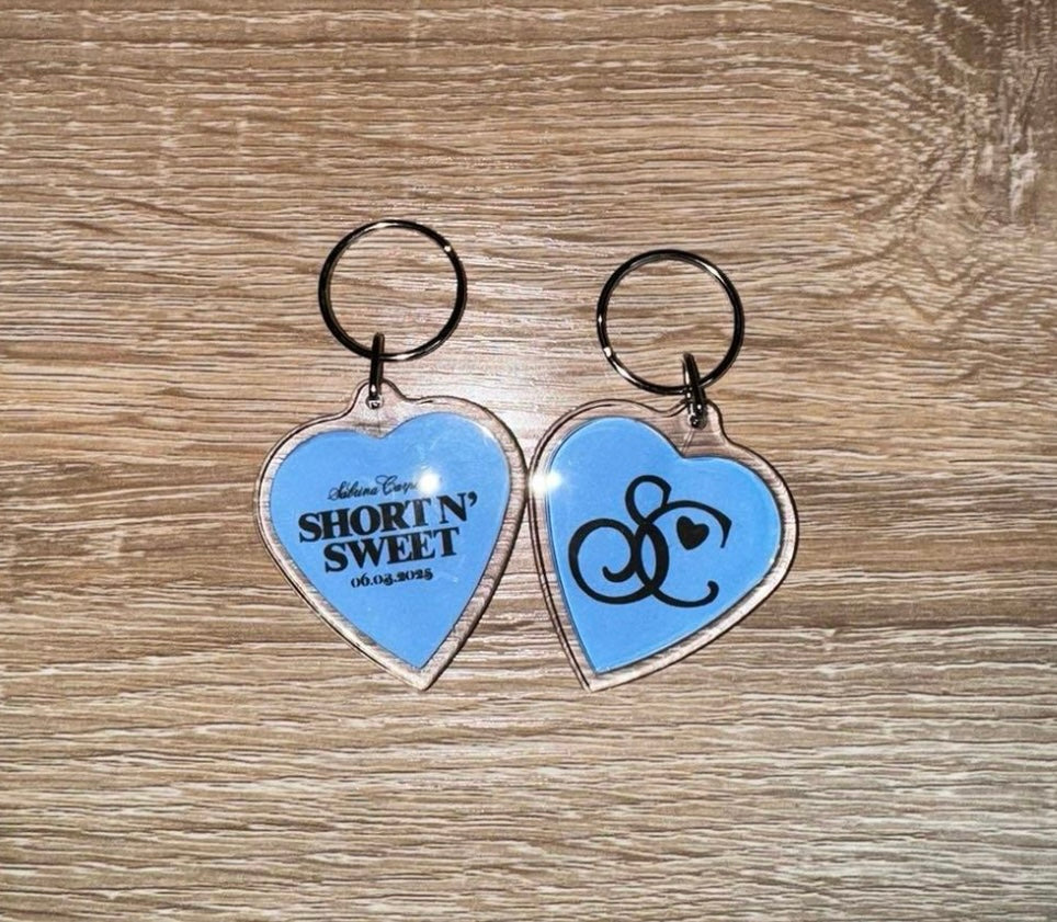 Sabrina Carpenter ‘Short N Sweet Tour’ heart shaped inspired keyrings