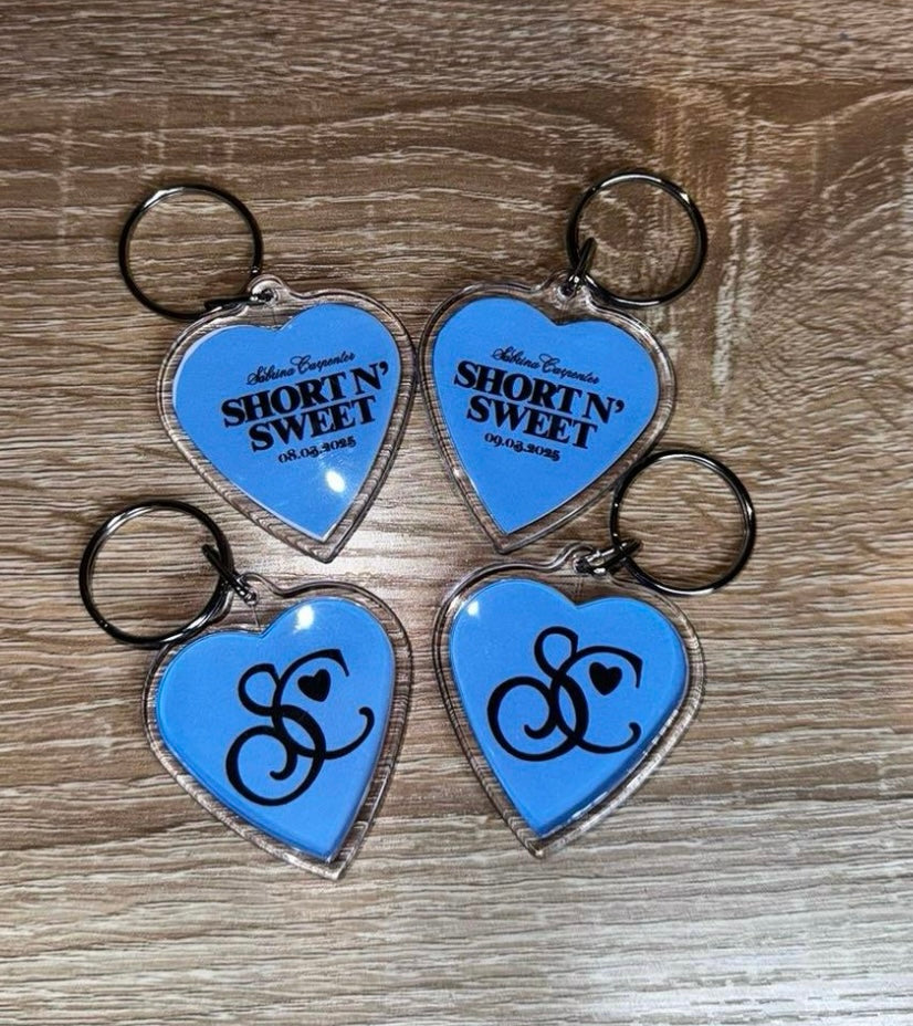 Sabrina Carpenter ‘Short N Sweet Tour’ heart shaped inspired keyrings