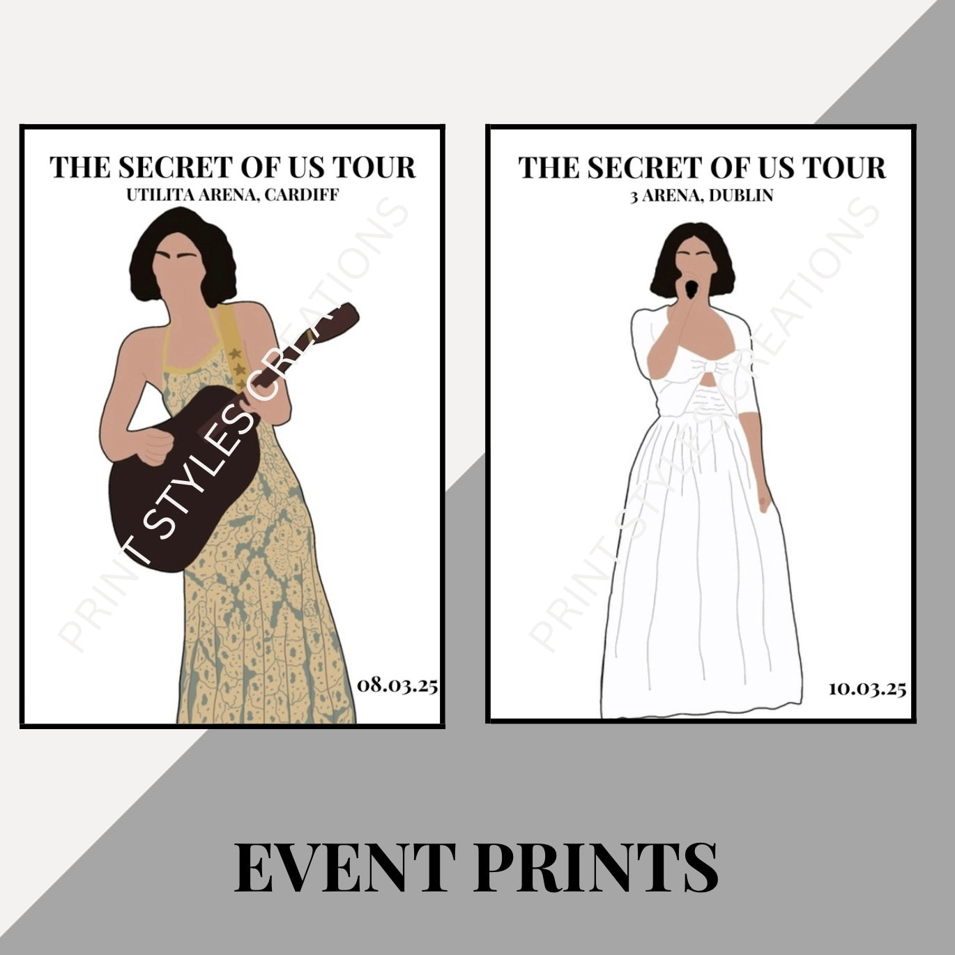 Gracie Abrams ‘The Secret of Us’ Tour inspired event prints