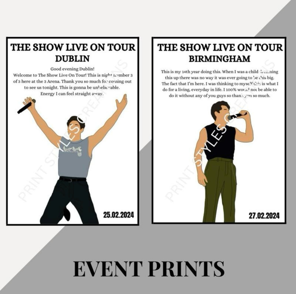 Niall Horan ‘The Show Live On Tour’ speech inspired prints