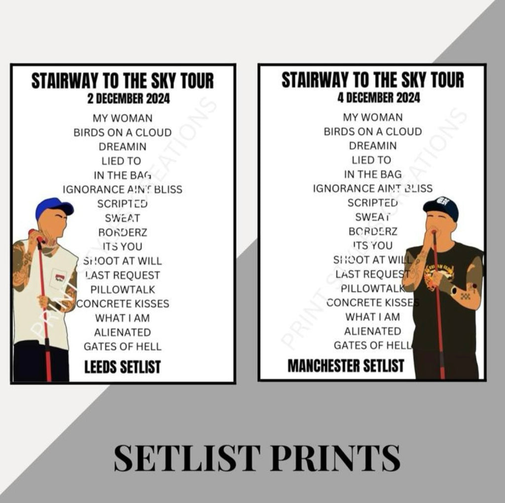 Zayn ‘Stairway to the Sky’ Tour inspired setlist prints
