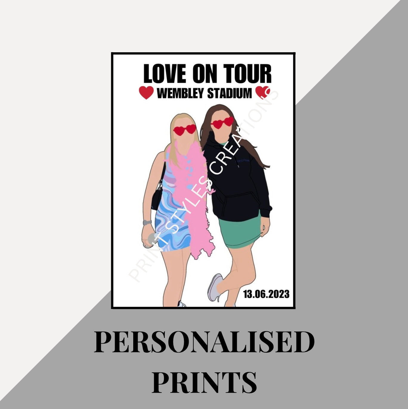 Harry Styles Love On Tour personalised tour prints