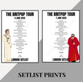 Robbie Williams ‘Britpop Tour’ inspired setlist prints