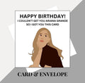 Ariana Grande inspired birthday card