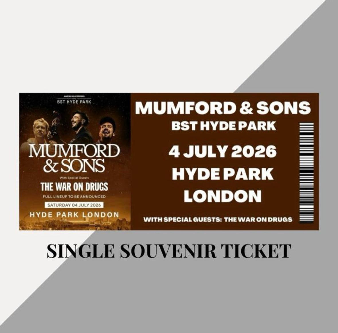 BST Hyde Park 2026 inspired souvenir tickets