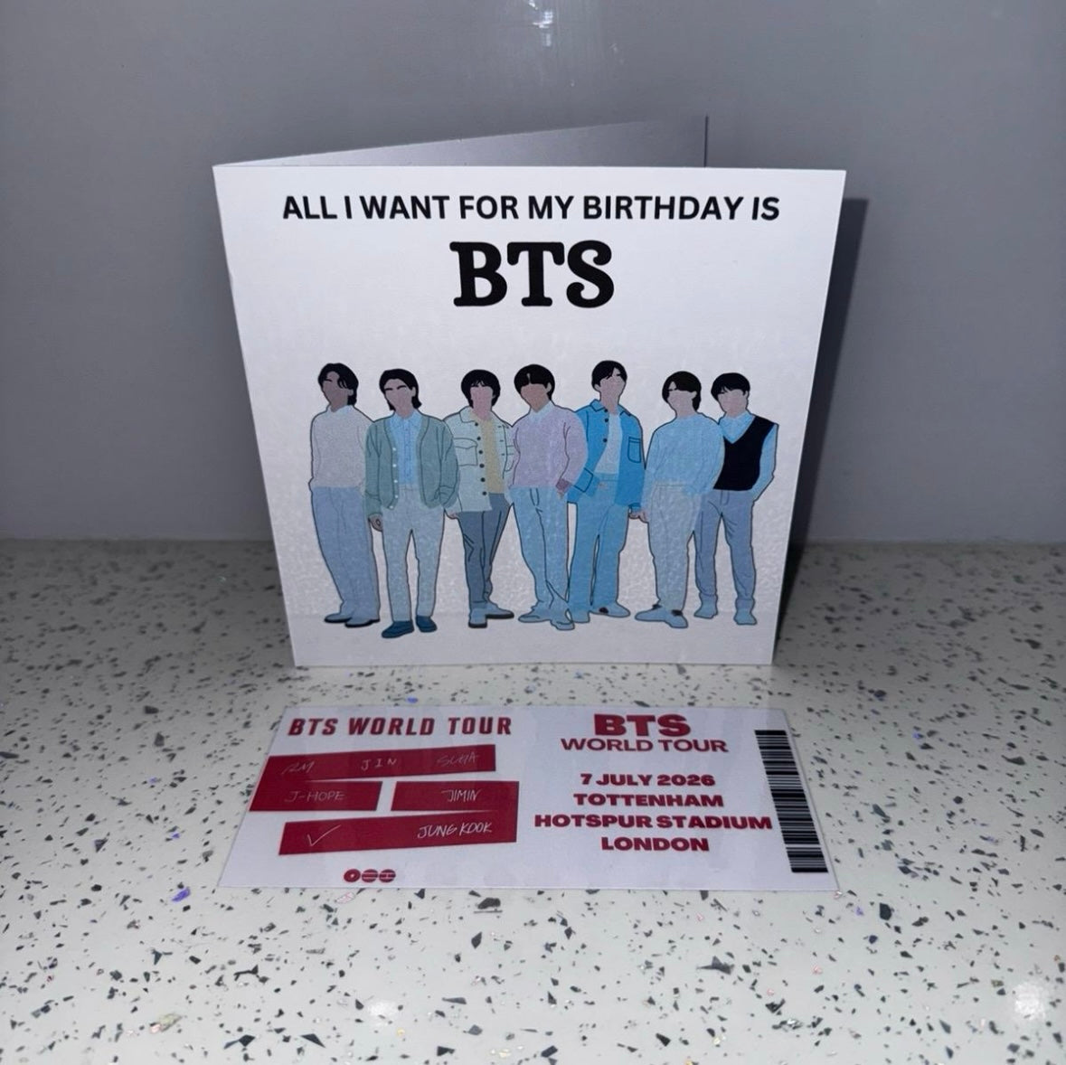 BTS Birthday card & souvenir ticket bundle