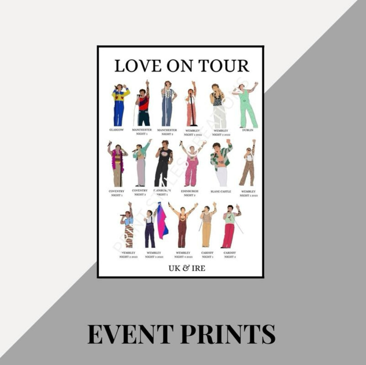 Harry Styles ‘Love On Tour’ inspired UK & IRE print