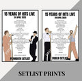 Olly Murs ‘15 Years of Hits Tour’ inspired setlist prints