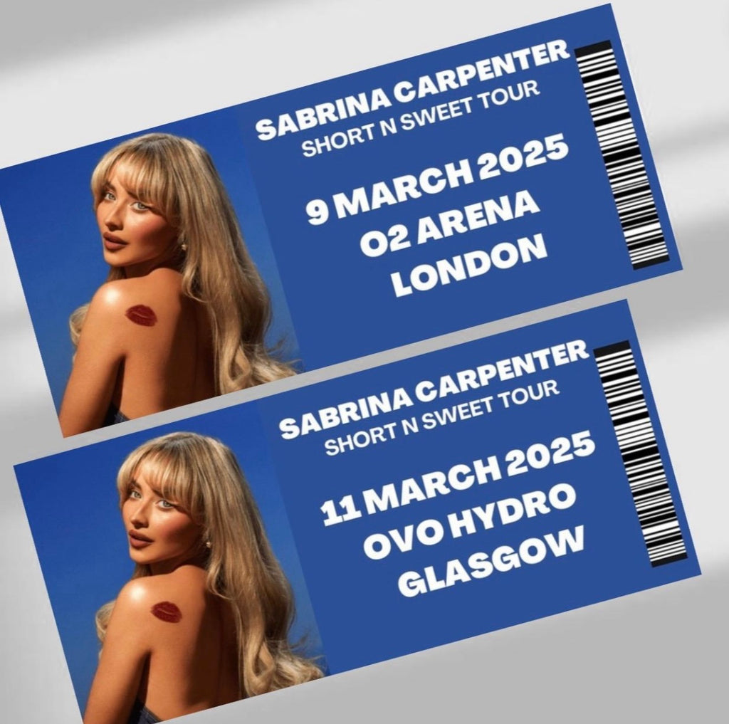 Sabrina Carpenter ‘Short N Sweet Tour’ inspired souvenir tickets
