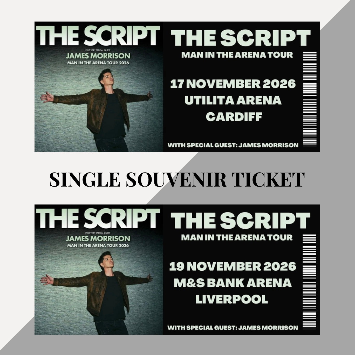 The Script ‘Man in the Arena’ inspired souvenir tickets