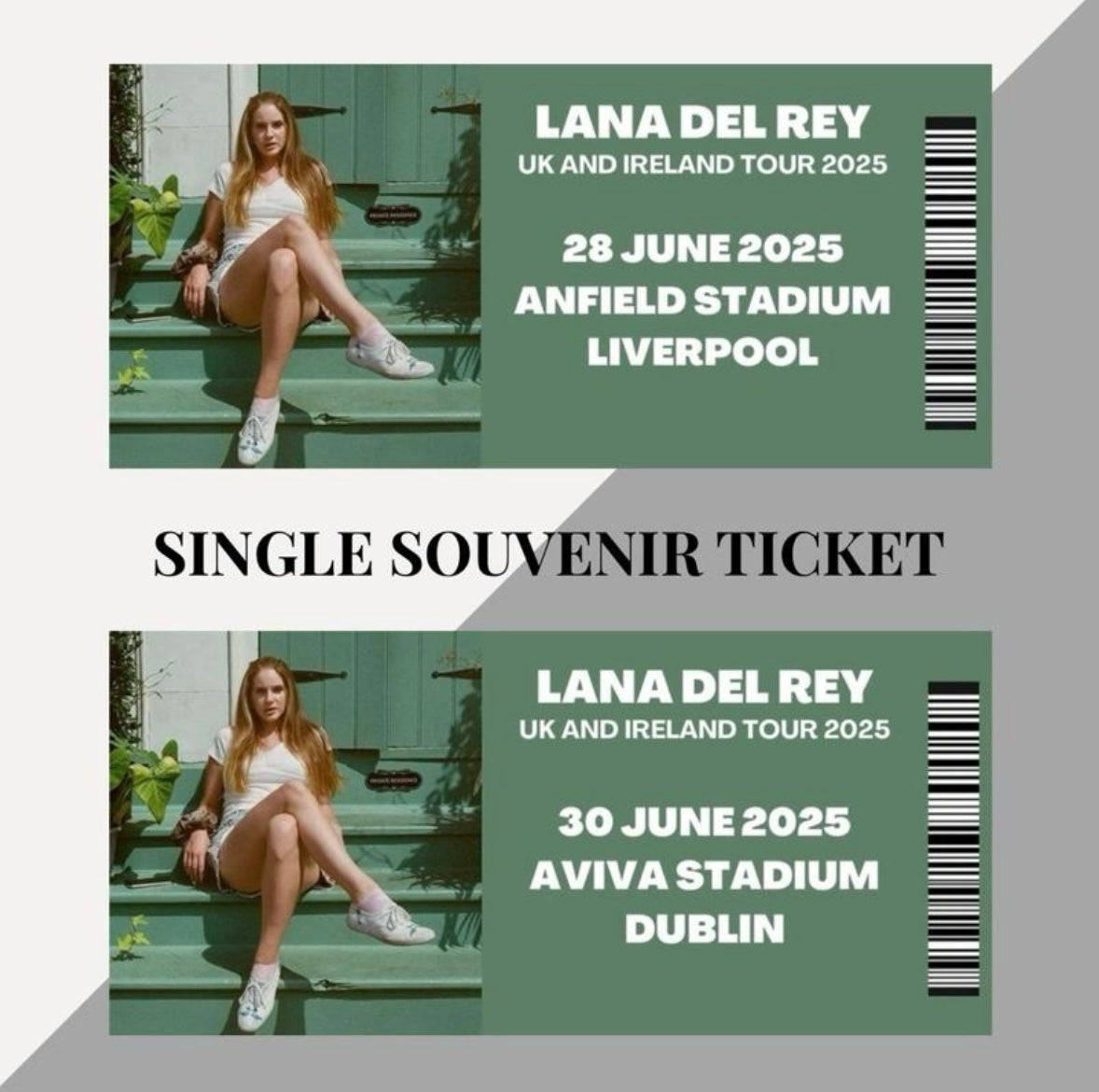 Lana Del Rey 2025 inspired souvenir tickets