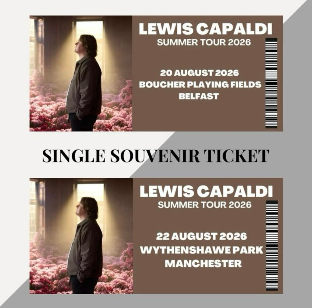 Lewis Capaldi 2026 Tour inspired souvenir tickets