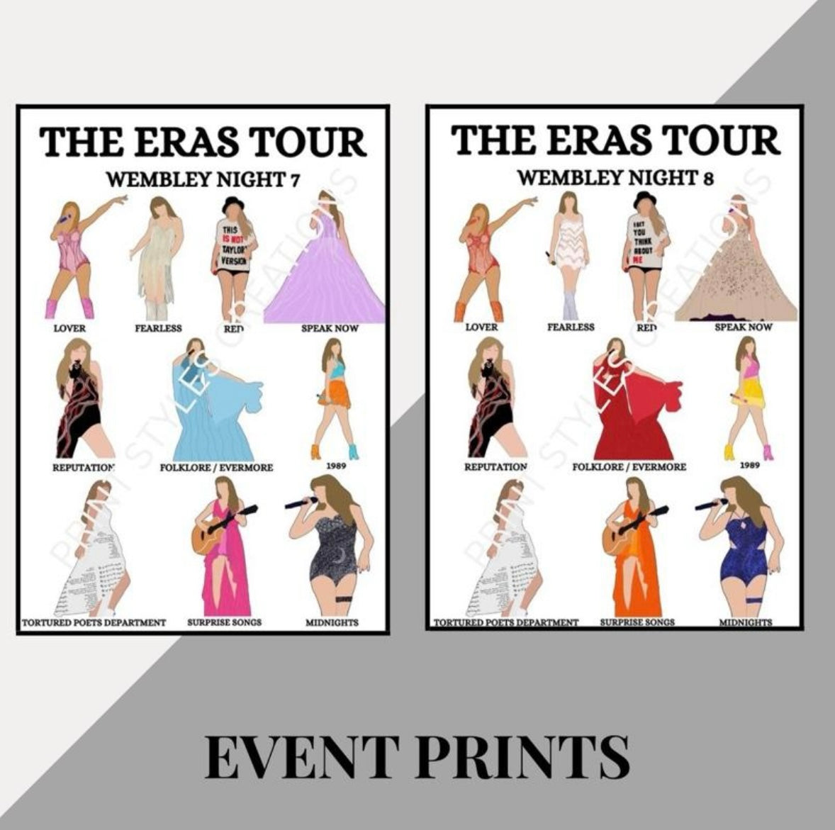Taylor Swift ‘The Eras Tour’ inspired event prints