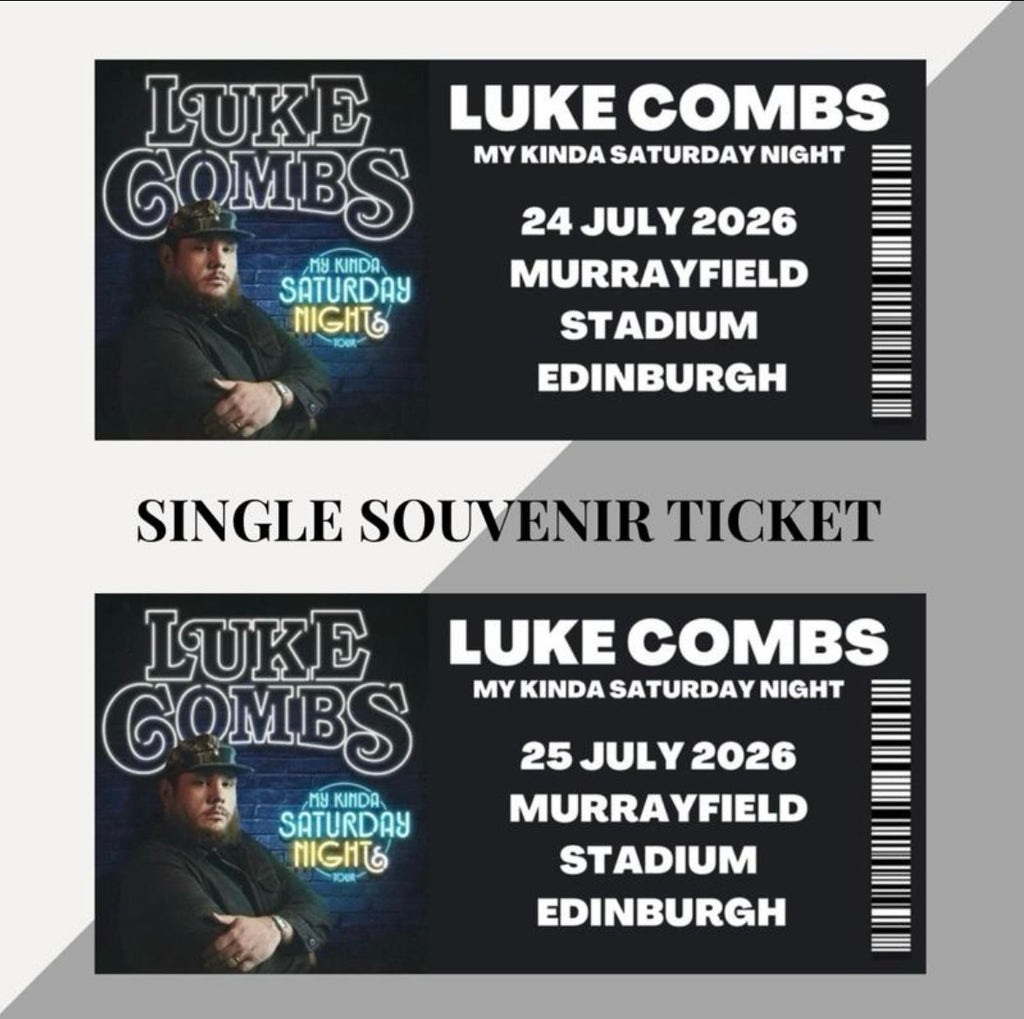 Luke Combs ‘My Kinda Saturday Night’ inspired souvenir tickets
