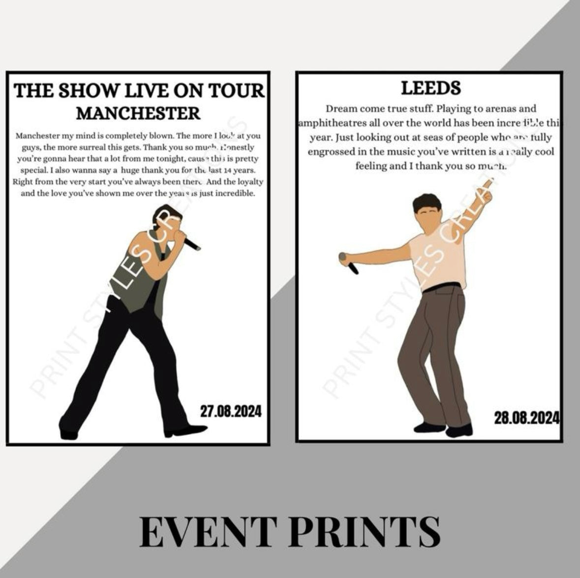 Niall Horan ‘The Show Live On Tour’ speech inspired prints