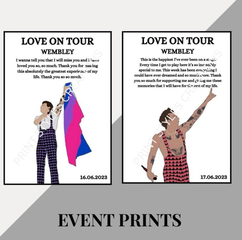 Harry Styles ‘Love On Tour’ inspired speech prints