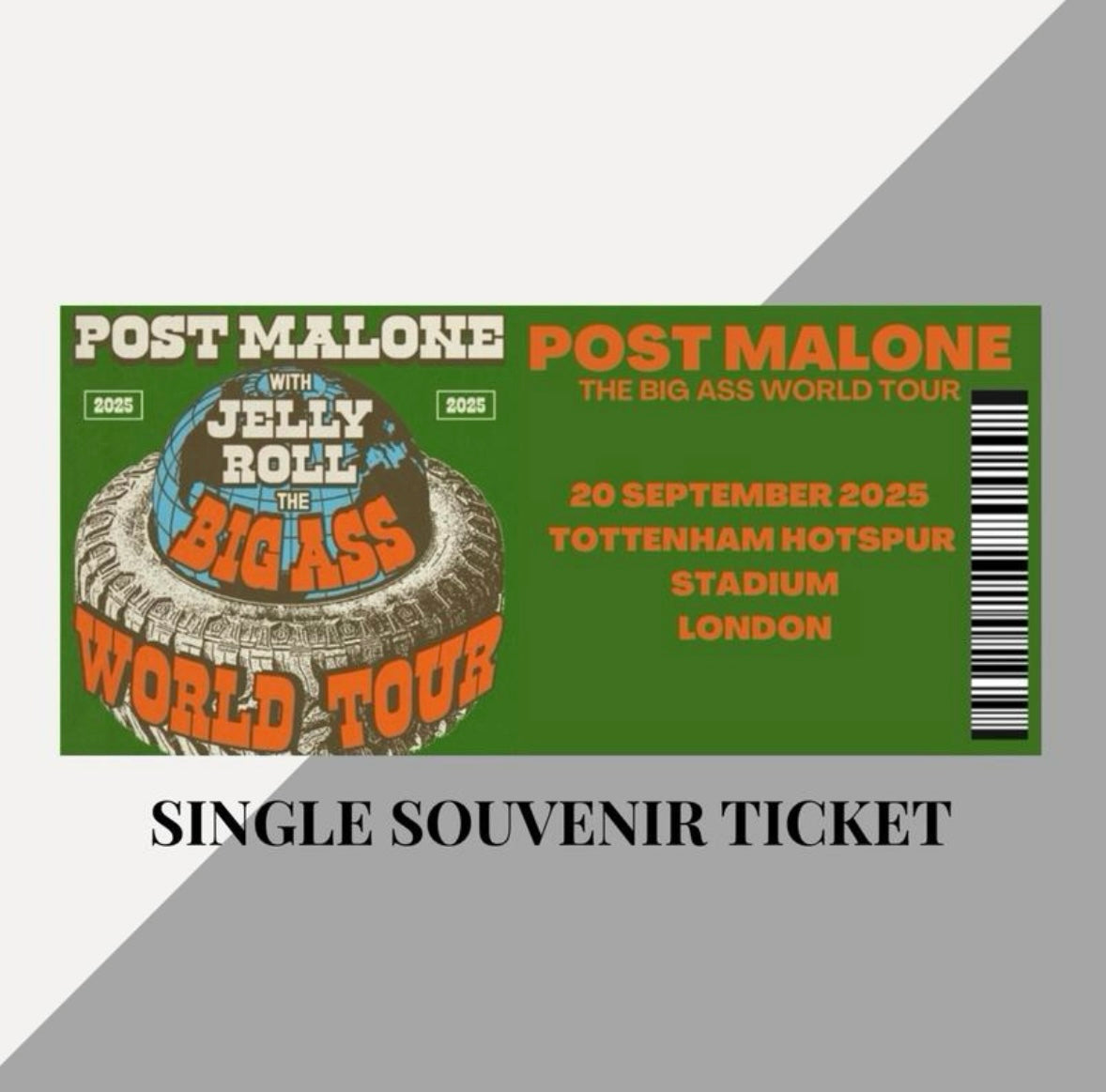 Post Malone ‘Big Ass World Tour’ inspired souvenir tickets
