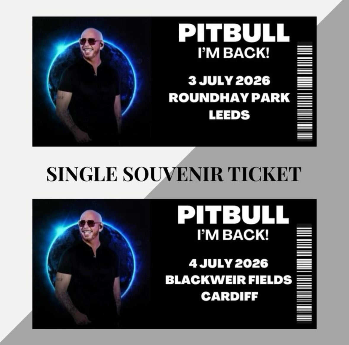 Pitbull ‘I’m Back!’ Inspired souvenir tickets