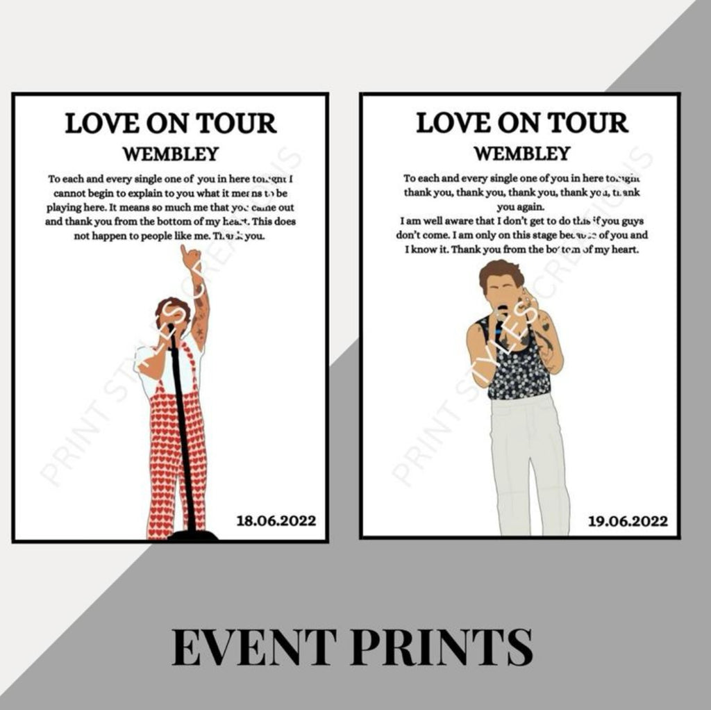Harry Styles ‘Love On Tour’ inspired speech prints