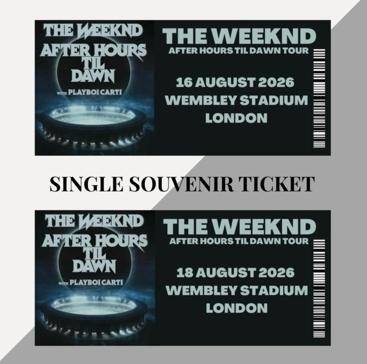 The Weeknd ‘After Hours Til Dawn Tour’ inspired souvenir tickets