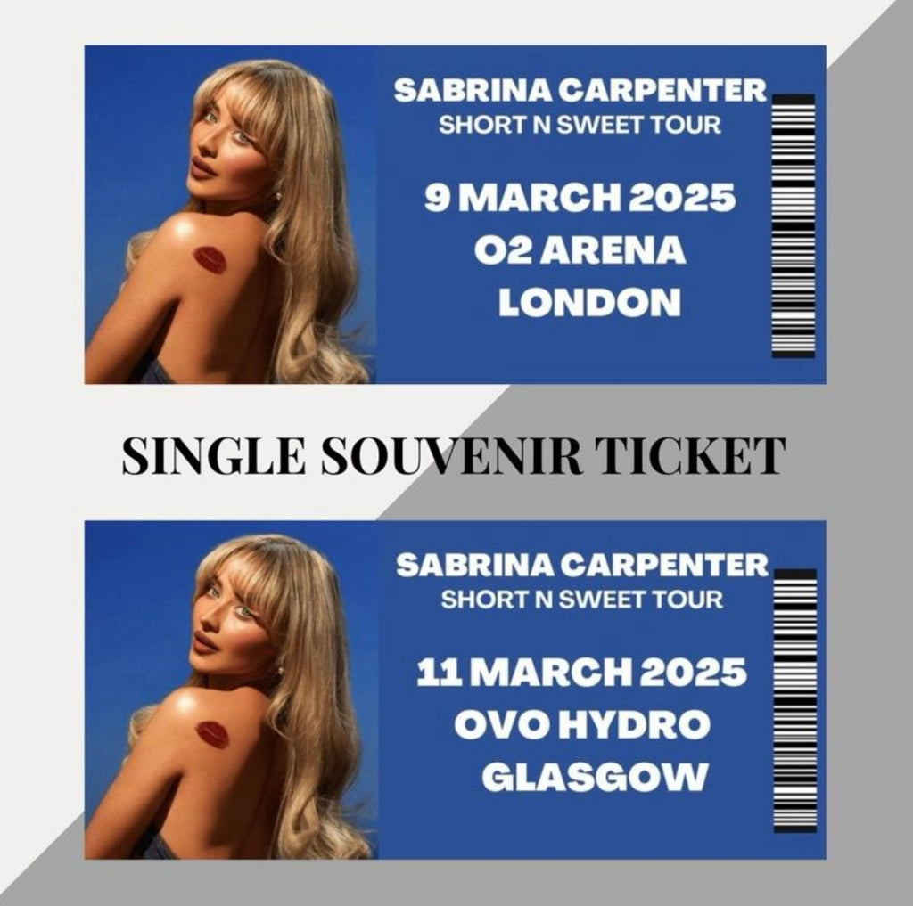 Sabrina Carpenter ‘Short N Sweet Tour’ inspired souvenir tickets
