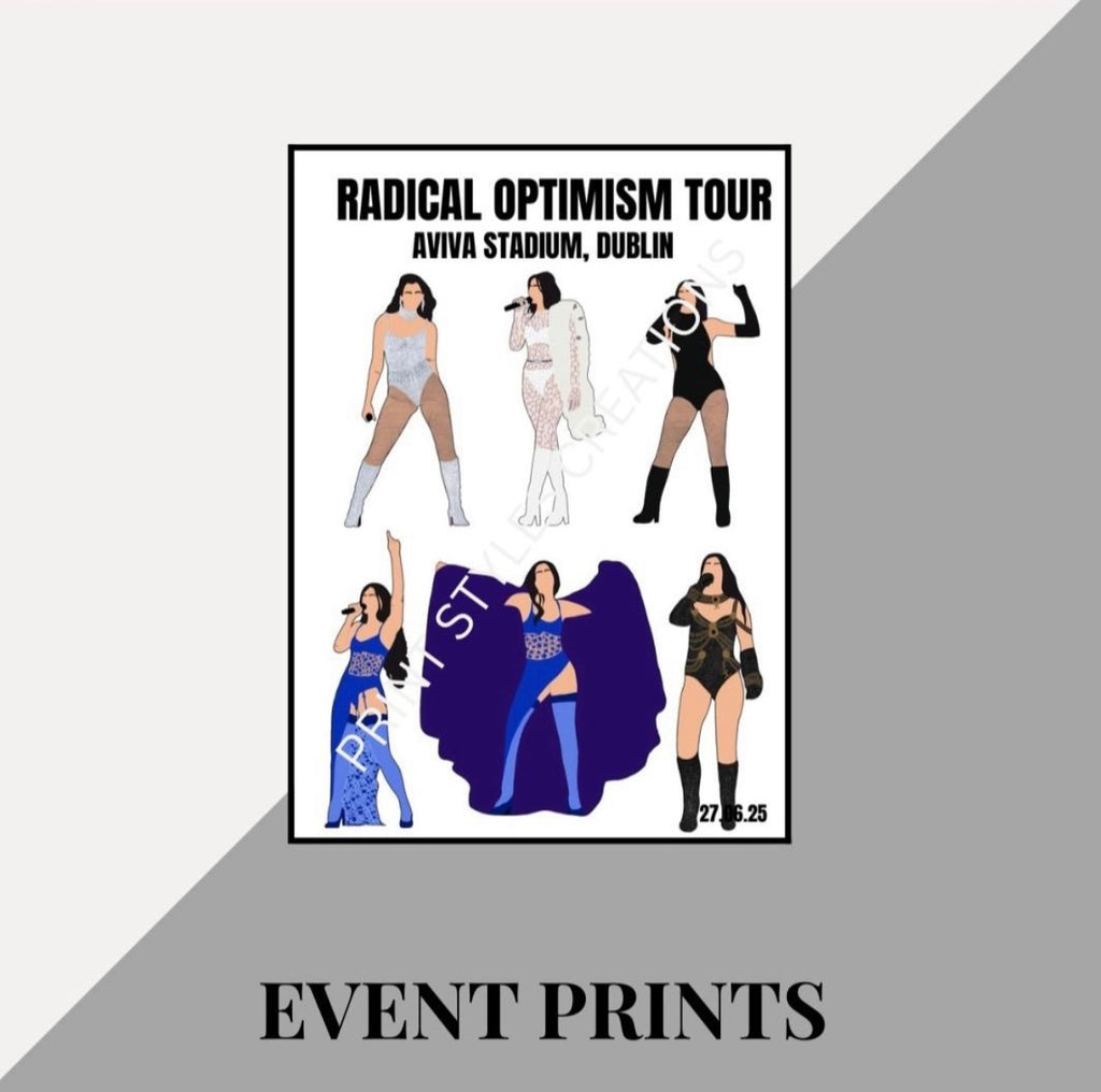 Dua Lipa ‘Radical Optimism’ Tour inspired event prints