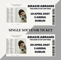 Gracie Abrams ‘The Look at my Life Tour’ inspired souvenir tickets