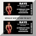Raye ‘This Tour May Contain New Music’ inspired souvenir tickets