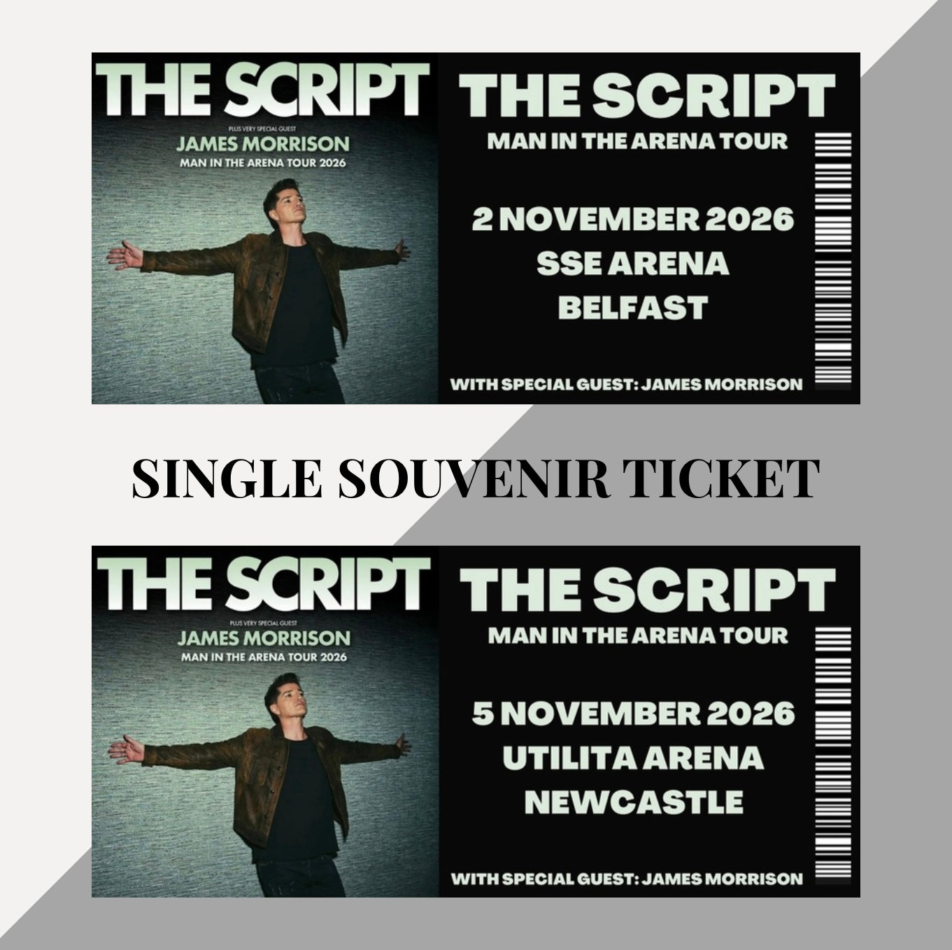 The Script ‘Man in the Arena’ inspired souvenir tickets