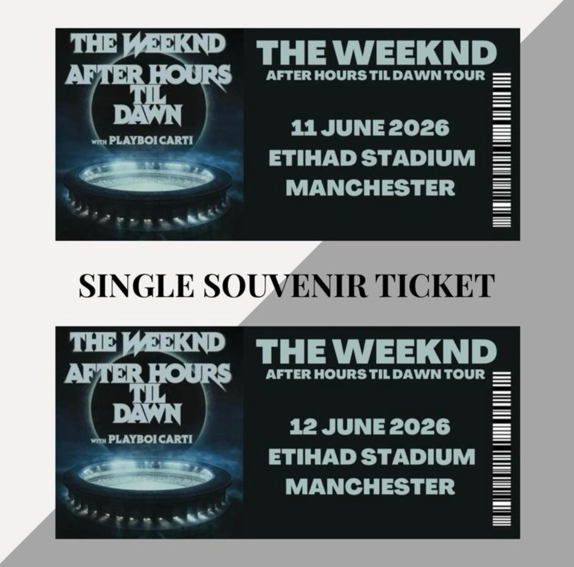 The Weeknd ‘After Hours Til Dawn Tour’ inspired souvenir tickets