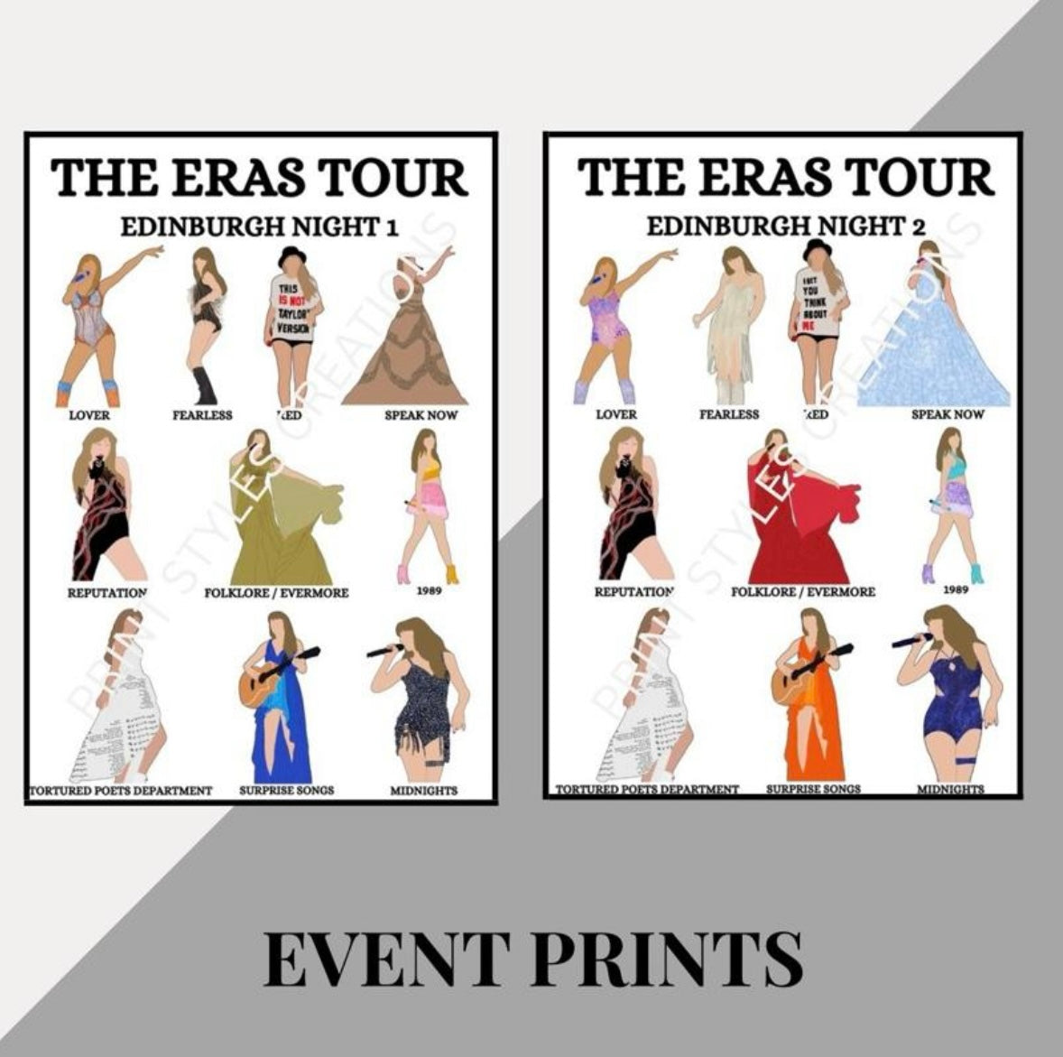 Taylor Swift ‘The Eras Tour’ inspired event prints