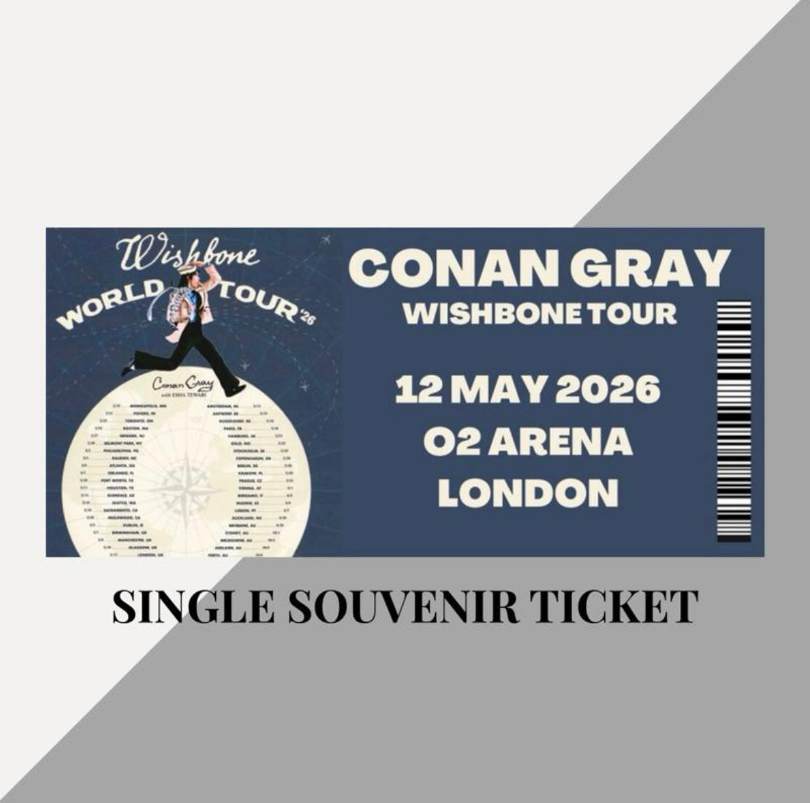 Conan Gray ‘Wishbone Tour’ inspired souvenir tickets