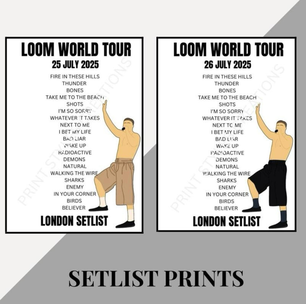 Imagine Dragons ‘Loom World Tour’ inspired setlist prints