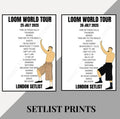 Imagine Dragons ‘Loom World Tour’ inspired setlist prints
